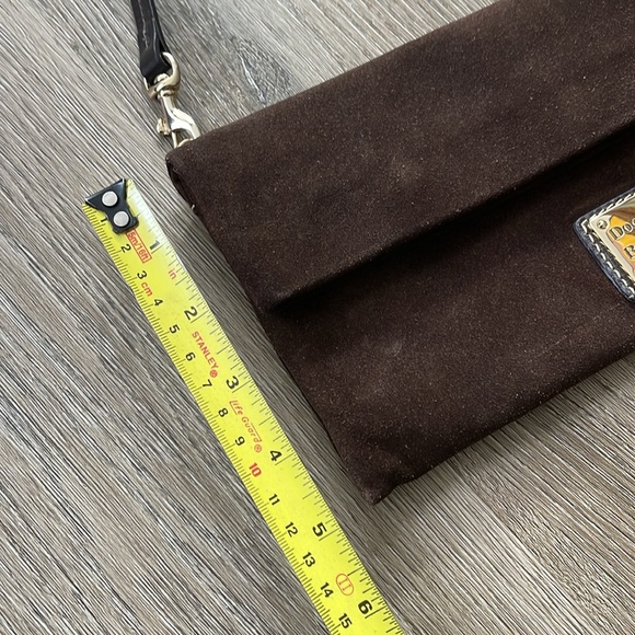 Dooney & Bourke Brown Suede fold over clutch - Picture 9 of 10